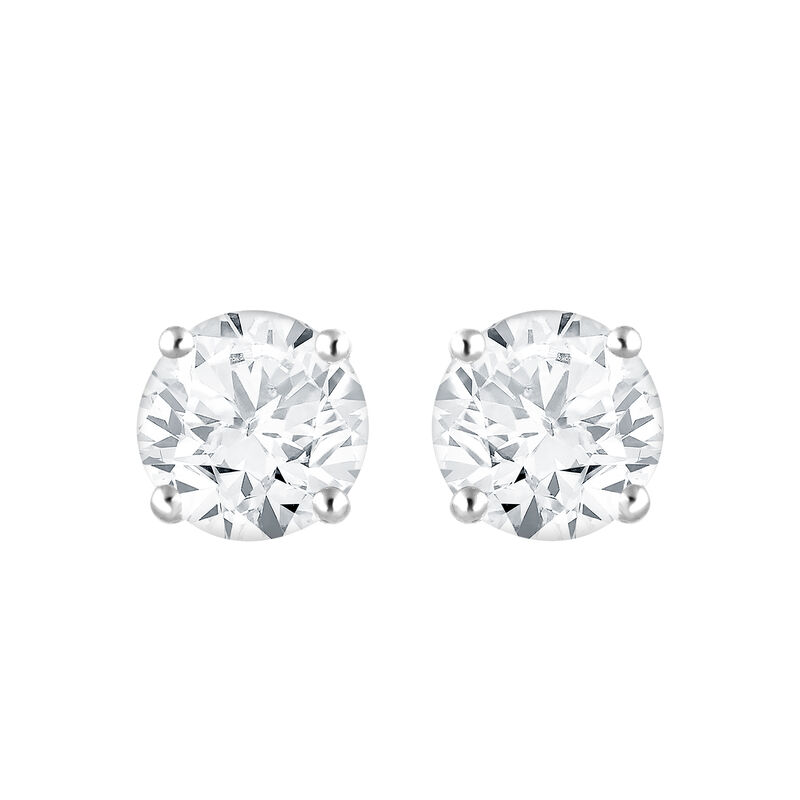 Lab Grown Diamond 2ctw. Round Stud Earrings in 14k White Gold image number null